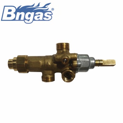 Fireplace gas burner brass gas control safety valve